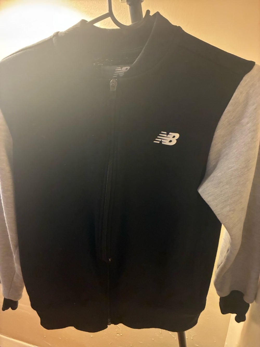 New Balance Black Jacket with Light Grey Sleeves